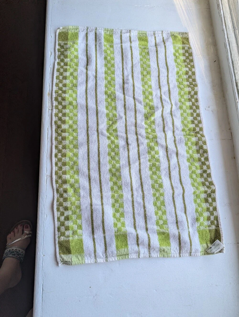 Vintage Kitchen Hand Towels Set Of 3 From K-Mart Orange,Yellow Green All Cotton